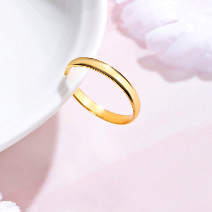 Golden Simplicity Gold-Plated 925 Sterling Silver Women's Ring (Adjustable)