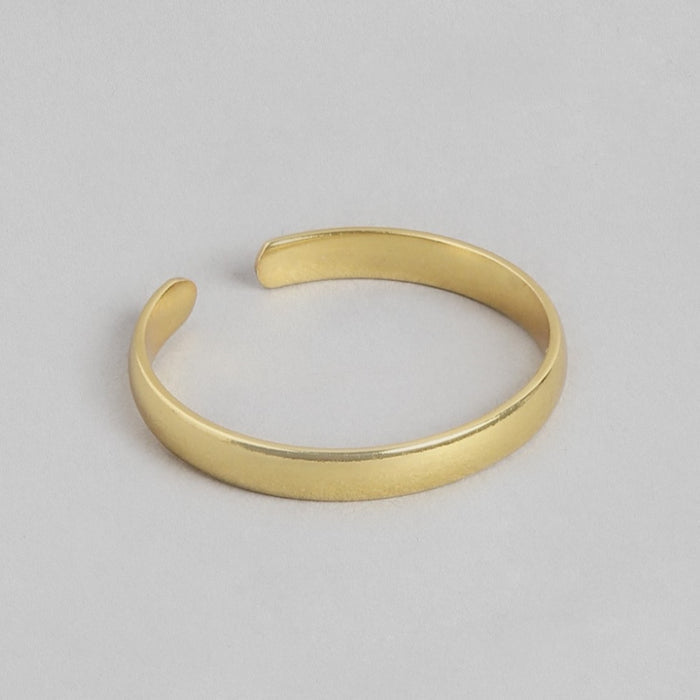 Golden Simplicity Gold-Plated 925 Sterling Silver Women's Ring (Adjustable)