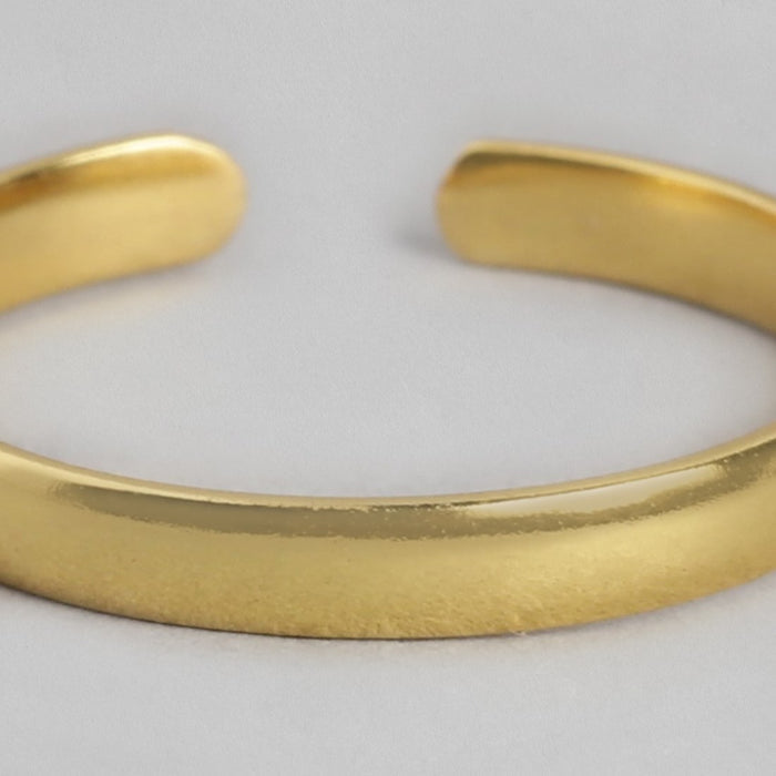 Golden Simplicity Gold-Plated 925 Sterling Silver Women's Ring (Adjustable)