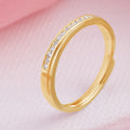 925 Sterling Silver Golden Splendor One Line CZ Gold Plated 925 Sterling Silver Ring (Adjustable) for Women – Zavya