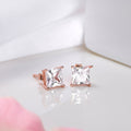 Golden Symmetry Rose Gold-Plated 925 Sterling Silver Square Earrings