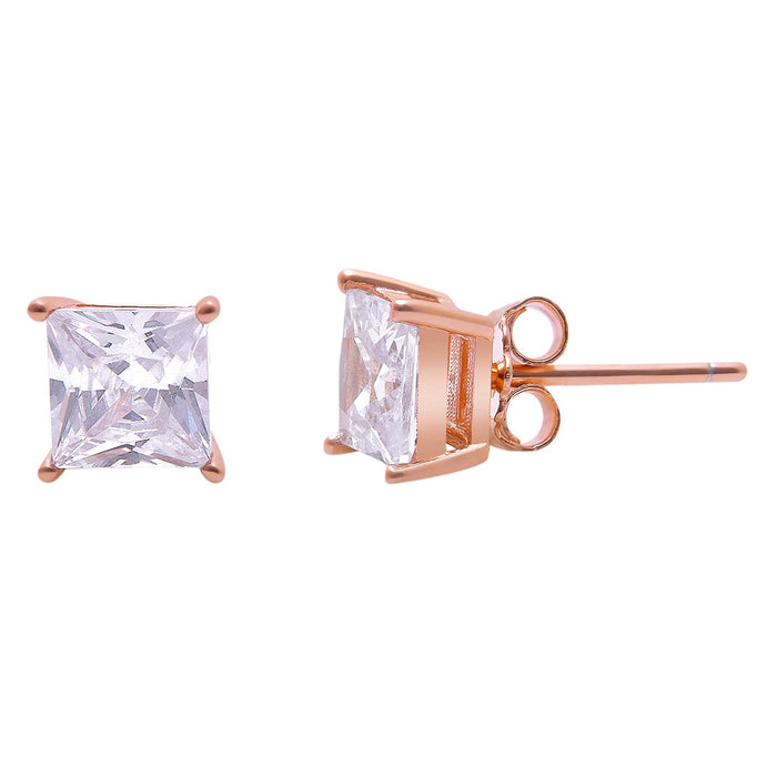 Golden Symmetry Rose Gold-Plated 925 Sterling Silver Square Earrings
