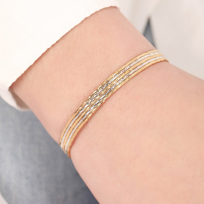 Golden Symphony Gold Rhodium Plated 925 Silver Bracelet