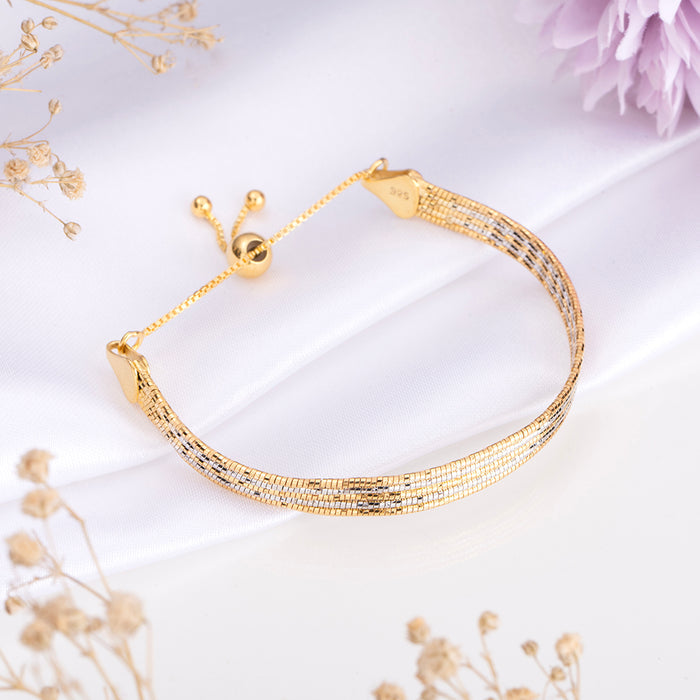 Golden Symphony Gold Rhodium Plated 925 Silver Bracelet