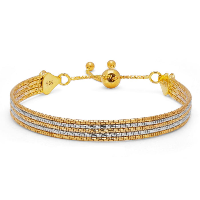Golden Symphony Gold Rhodium Plated 925 Silver Bracelet