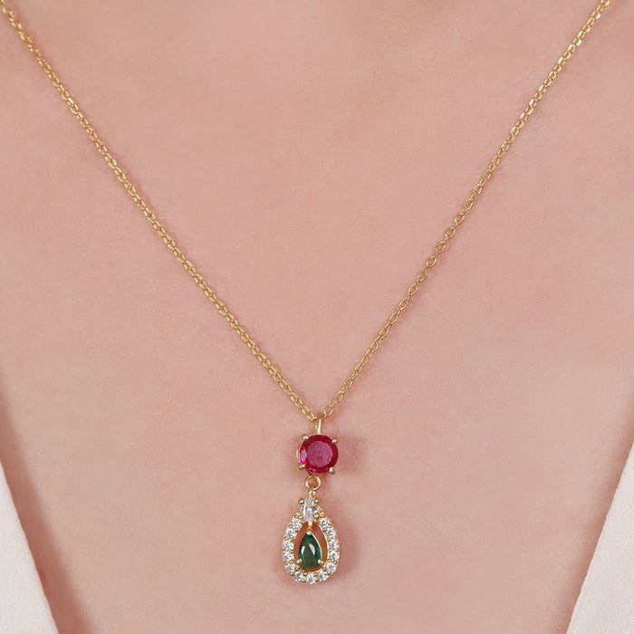 Golden Teardrop Gold Plated 925 Sterling Silver Necklace