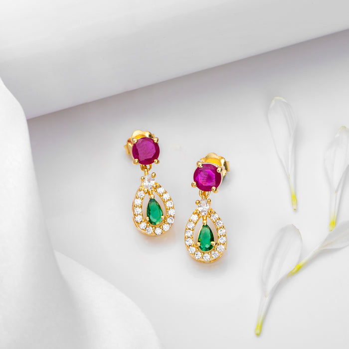 925 Sterling Silver Golden Tears 925 Sterling Silver Gold-Plated Tear Drop Earrings for Women – Zavya