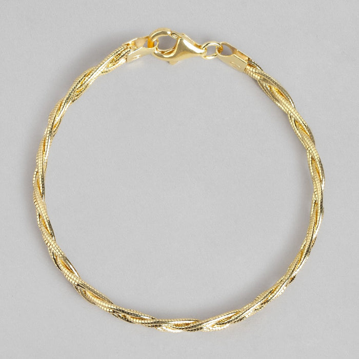 Golden Weave Gold-Plated 925 Sterling Silver Bracelet