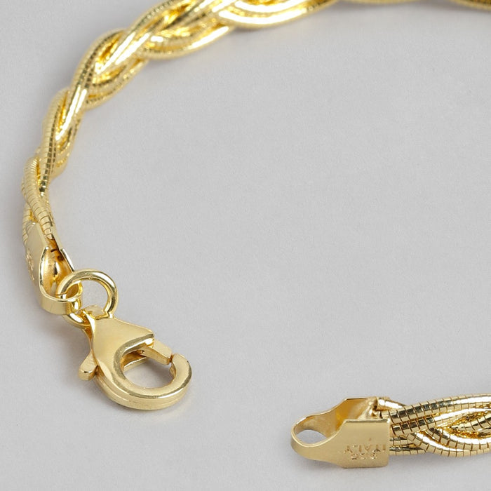 Golden Weave Gold-Plated 925 Sterling Silver Bracelet