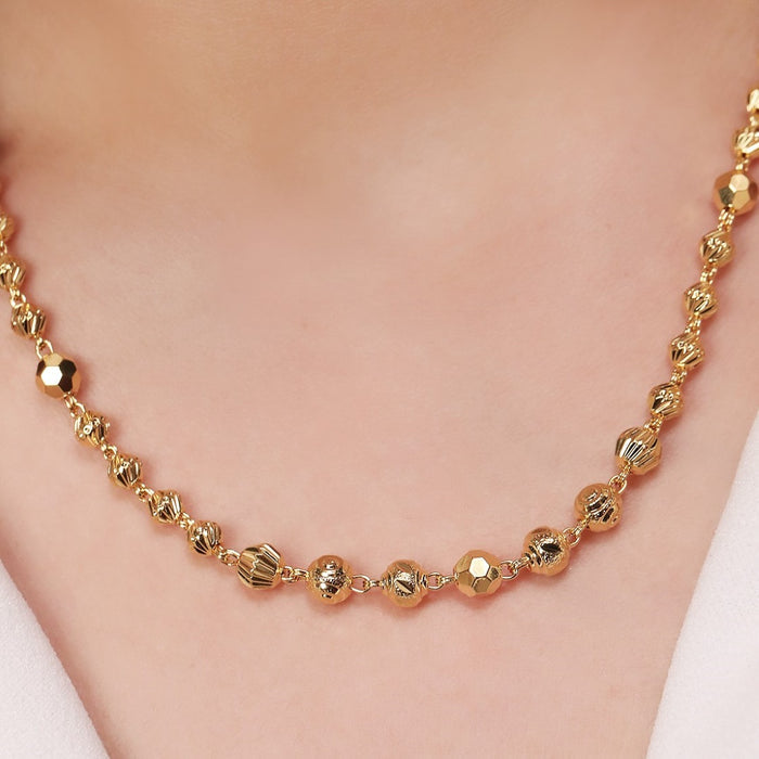 Golden Whispers 925 Sterling Silver Abstract Necklace