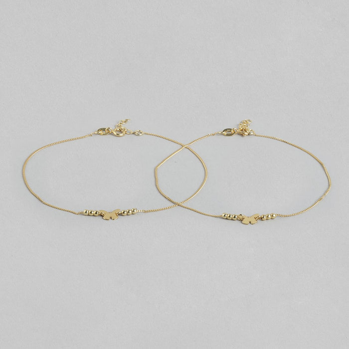 Golden Wings Gold Plated 925 Sterling Silver Butterfly Anklet