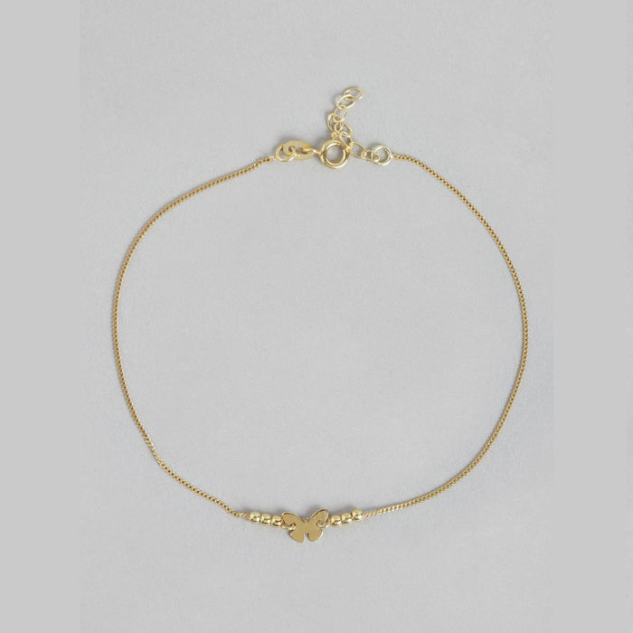 Golden Wings Gold Plated 925 Sterling Silver Butterfly Anklet