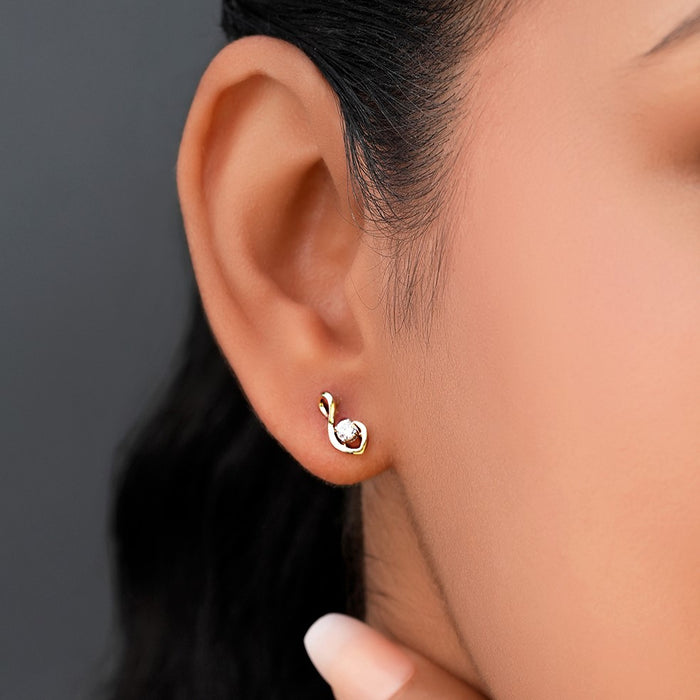 Gorgeous Gold Earrings with Lab-Grown Diamonds