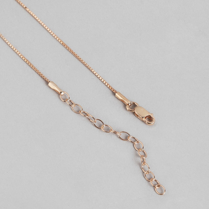 Graceful Allure Rose Gold Pearl & CZ 925 Sterling Silver Pendant with Chain