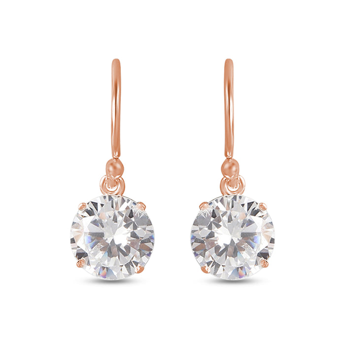 Graceful Glow 925 Sterling Silver Rose Gold-Plated Fish Hook Earrings