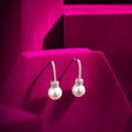Graceful Pearl Silver Rhodium Plated Earrings