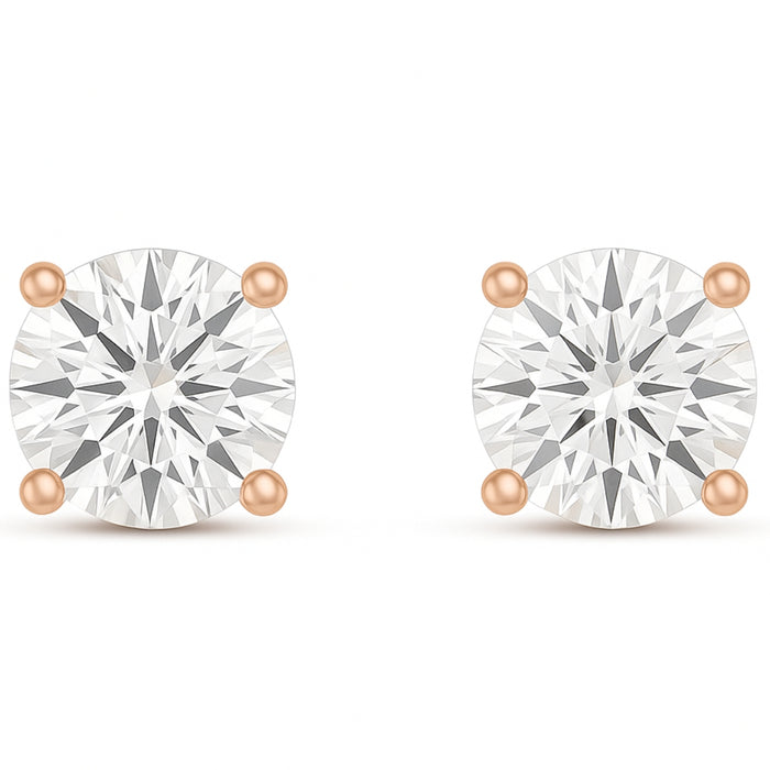 Graceful Rosettes 925 Sterling Silver Rose Gold Plated Stud Earrings
