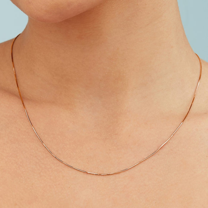 Graceful Serpent 925 Sterling Silver Rose Gold Plated Chain