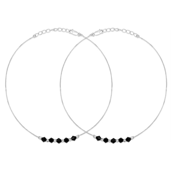 Graceful Whispers Rhodium-Plated 925 Sterling Silver Anklet