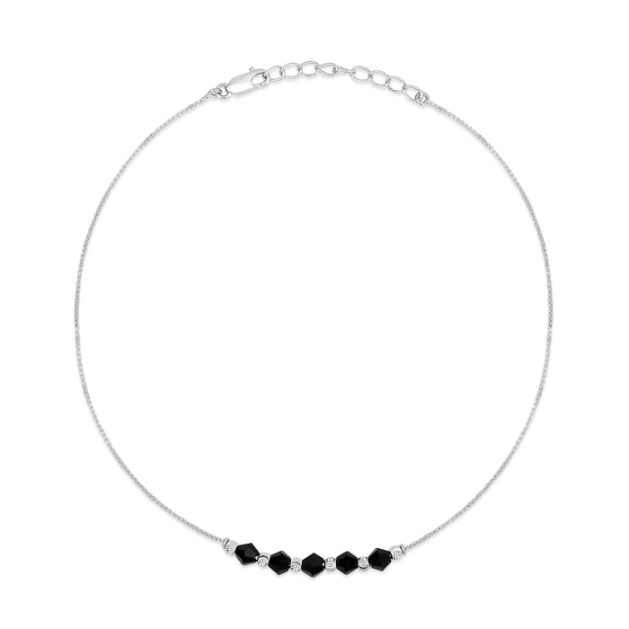 Graceful Whispers Rhodium-Plated 925 Sterling Silver Anklet