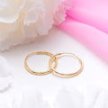 Great Golden Gold Plated 925 Silver Hoops Earrings