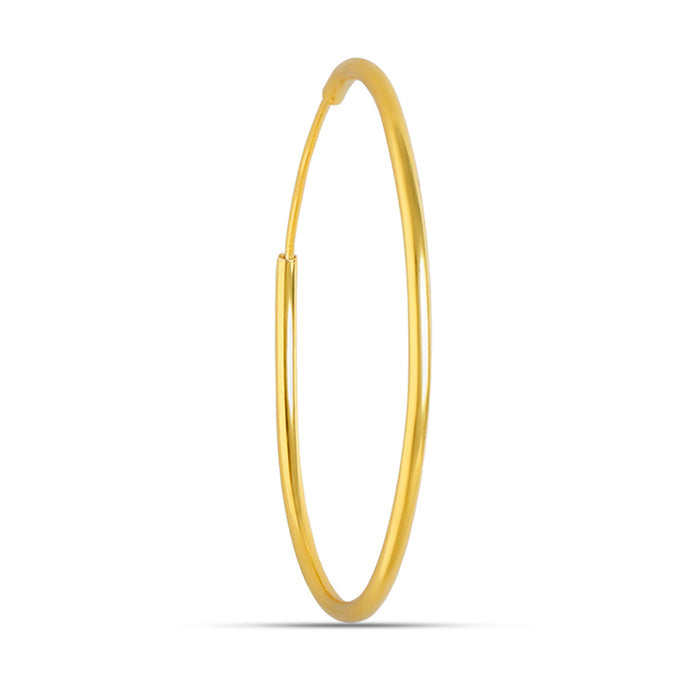 Great Golden Gold Plated 925 Silver Hoops Earrings