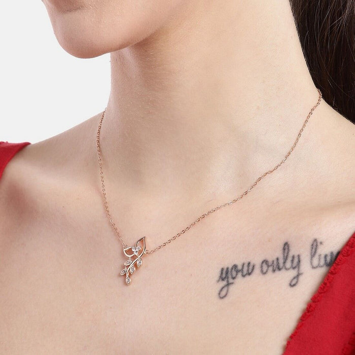 Greek Goddess 925 Silver Necklace In Rose Gold