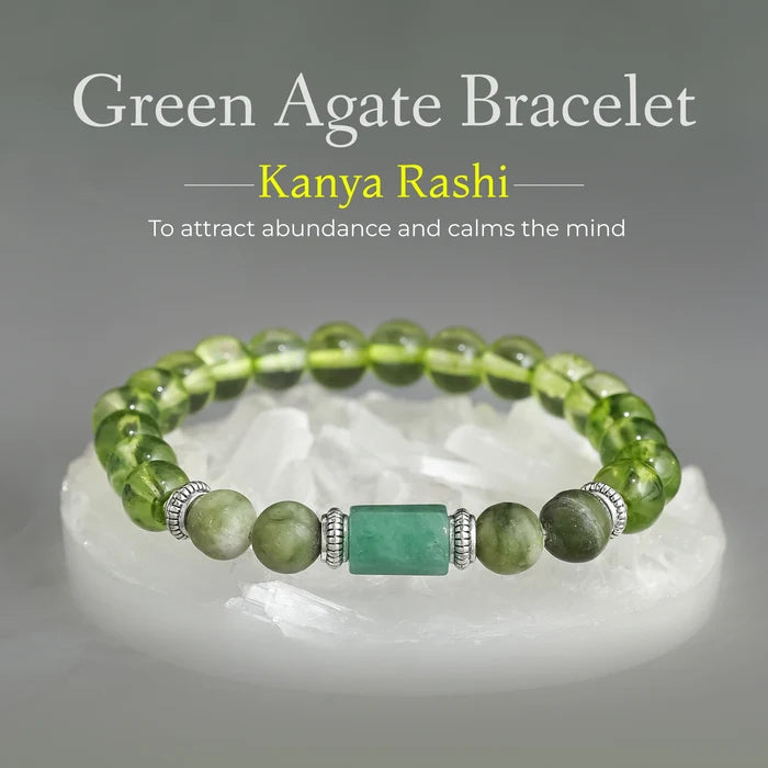 Green Agate Stone Bracelet (Kanya Rashi) Virgo