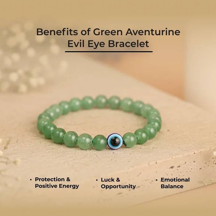Green Aventurine Evil Eye Bracelet - view 4