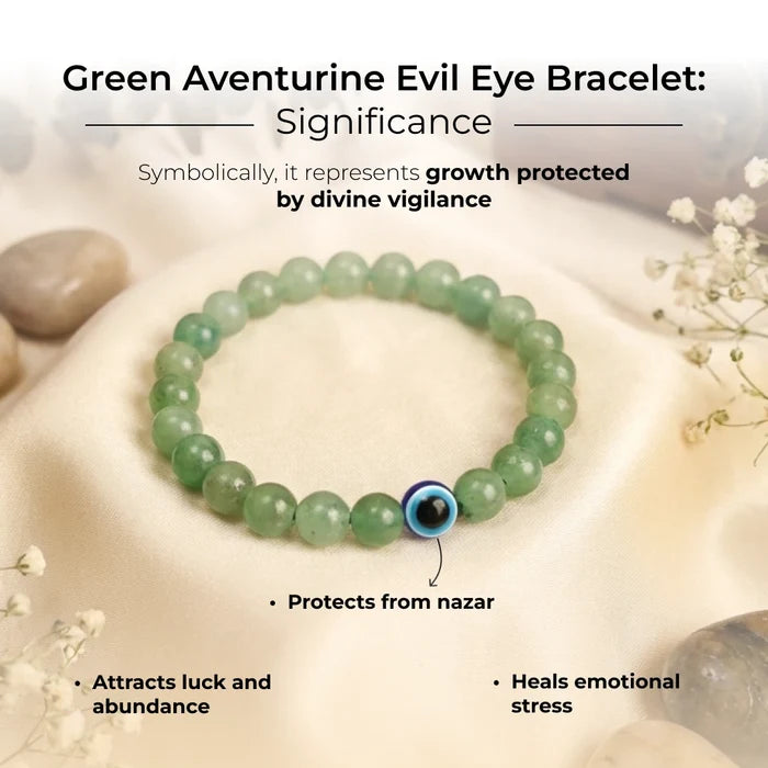 Green Aventurine Evil Eye Bracelet - view 5