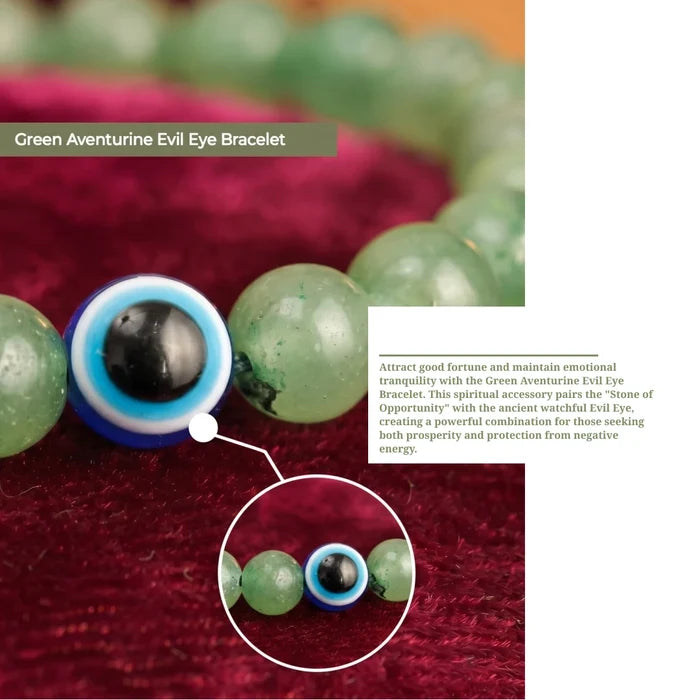 Green Aventurine Evil Eye Bracelet - view 6