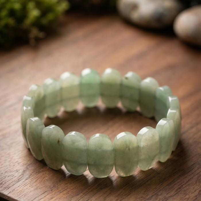 Green Aventurine Flat Beaded Bracelet - view 4