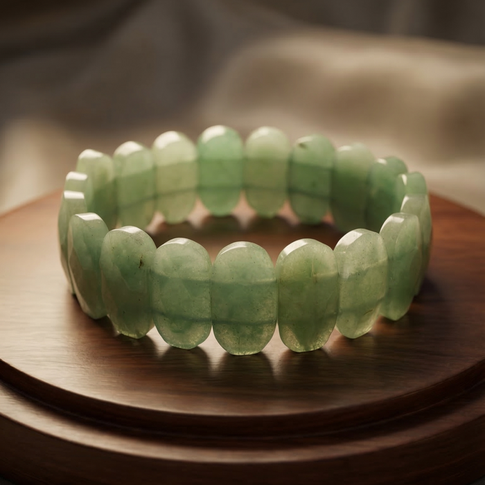 Green Aventurine Flat Beaded Bracelet - view 5
