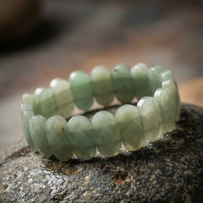 Green Aventurine Flat Beaded Bracelet - view 6