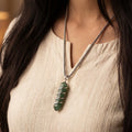 Green Aventurine Stone Locket with Chain - view 2