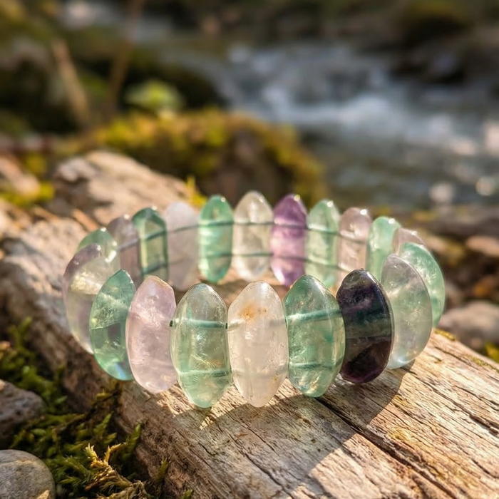 Green Aventurine,Clear Quartz and Amethyst Oval Cut Bracelet - view 3
