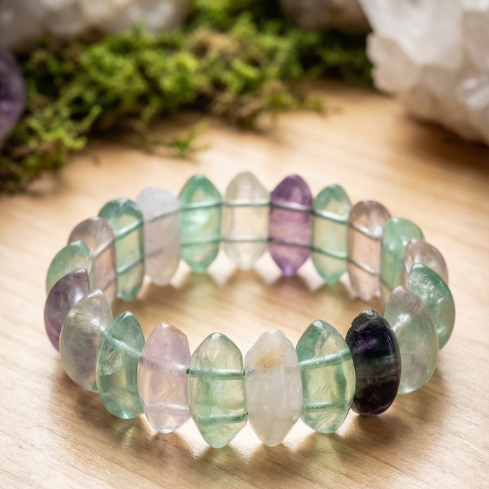 Green Aventurine,Clear Quartz and Amethyst Oval Cut Bracelet - view 5