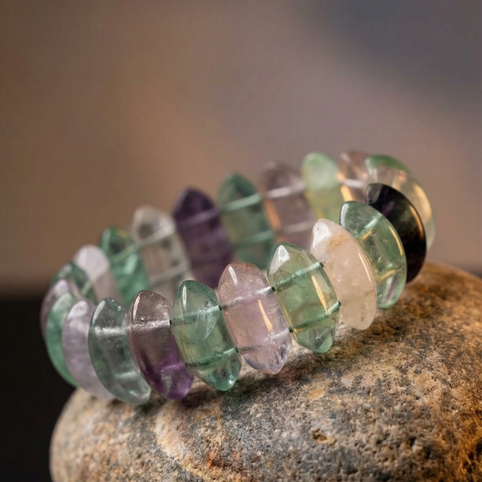 Green Aventurine,Clear Quartz and Amethyst Oval Cut Bracelet - view 7