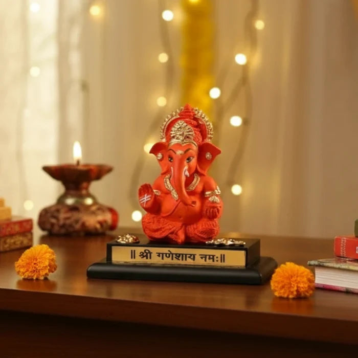 Handcrafted Ganpati Bappa with Base - view 2