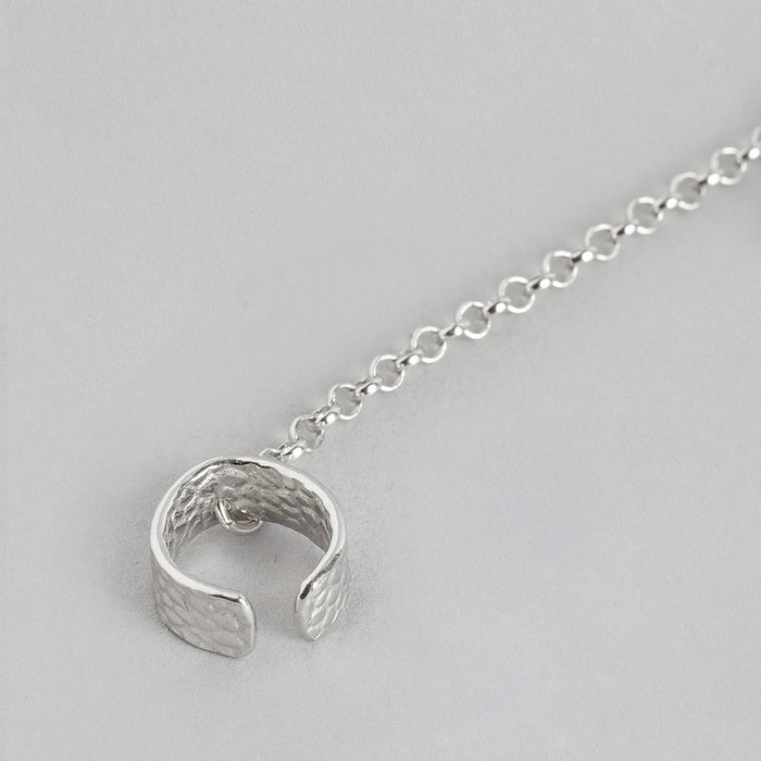 Hanging Leaf Rhodium Plated 925 Sterling Silver Earrings