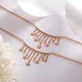Hanging Stars Rose Gold Plated 925 Sterling Silver Chained Anklet