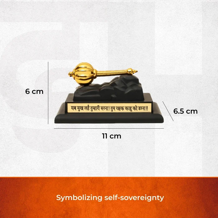 Hanuman Gada Gold Plated with Base - view 2