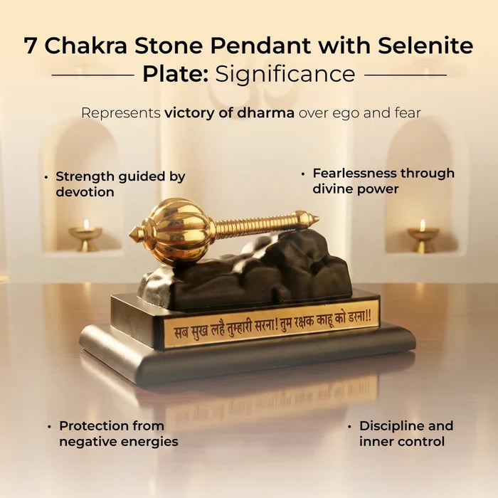 Hanuman Gada Gold Plated with Base - view 3