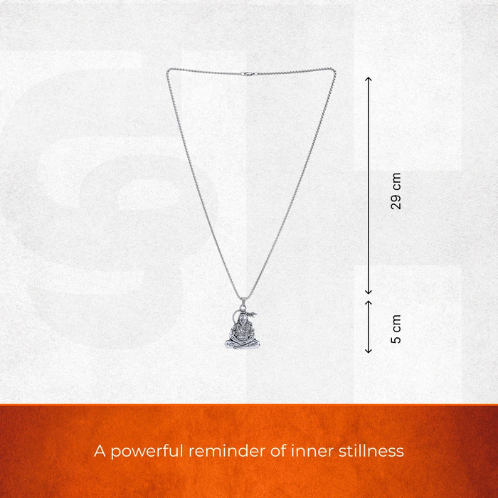 Hanuman Ji Dhyana Silver Pendant