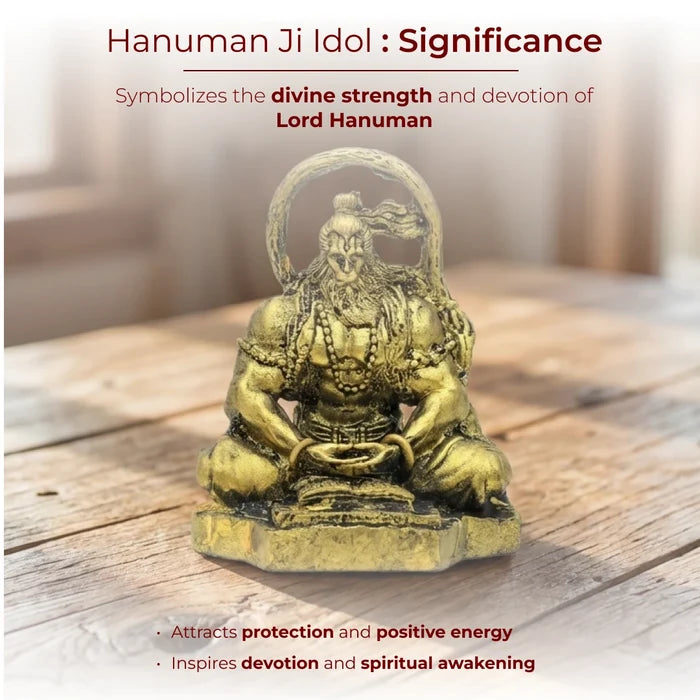 Hanuman Ji Idol: Resin Copper Finish for Home, Office & Car - view 4