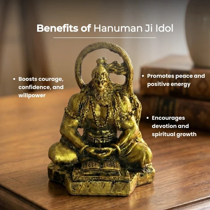 Hanuman Ji Idol: Resin Copper Finish for Home, Office & Car - view 5