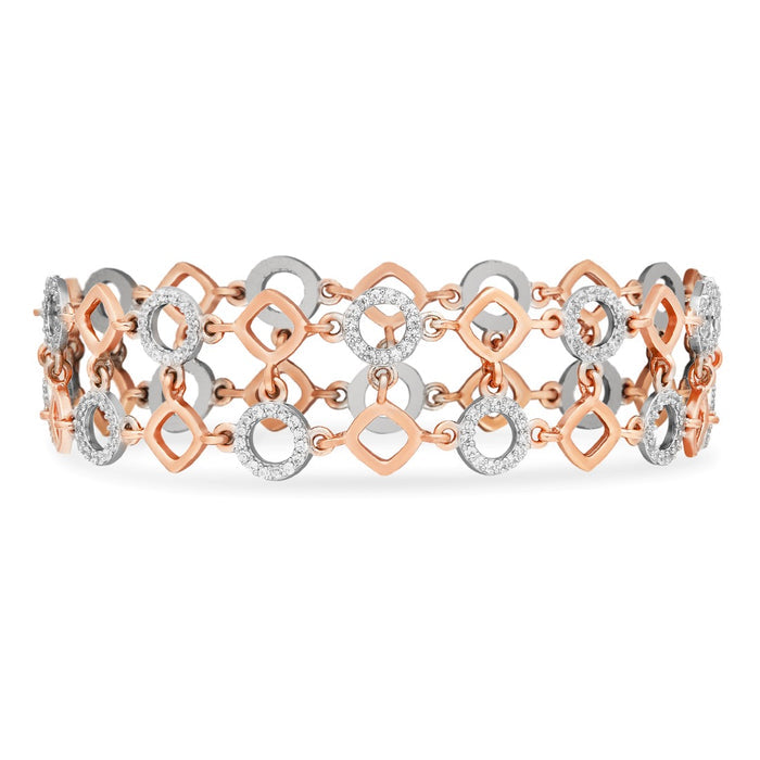 Harmony in Contrast Abstract 925 Sterling Silver Bracelet