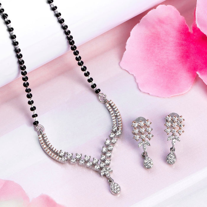 Harmony in Duality Dual Tone CZ 925 Sterling Silver Combo Mangalsutra