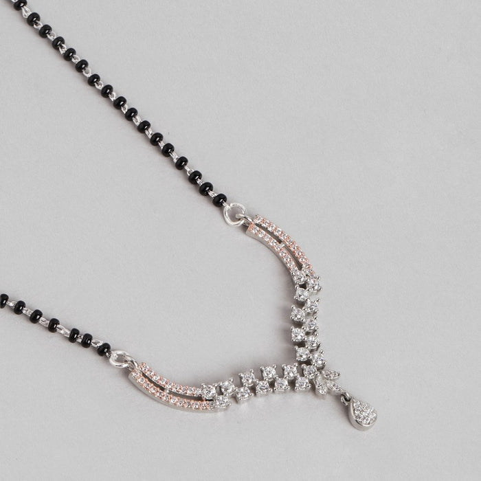 Harmony in Duality Dual Tone CZ 925 Sterling Silver Combo Mangalsutra