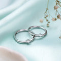 Harmony in Love 925 Sterling Silver Couple Ring adorned with Cubic Zirconia (Adjustable)